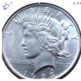 1923 PEACE DOLLAR CH B U