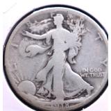 1918 S WALKING HALF DOLLAR VG