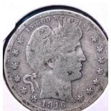 1916 D BARBER QUARTER VG