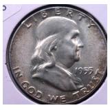 1955 CHOICE BU FRANKLIN HALF DOLLAR