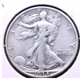 1934 D WALKING HALF DOLLAR VF