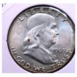 1963 D CHOICE BU FRANKLIN HALF DOLLAR