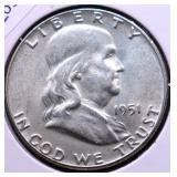 1951 FRANKLIN HALF DOLLAR AU