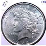 1922 PEACE DOLLAR CHOICE BU