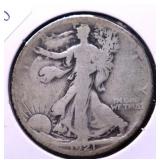 1921 S WALKING HALF DOLLAR VG