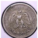1907 MEXICO SILVER 50 CENTS XF