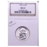 1941 S NGC MS63 WASHINGTON QUARTER