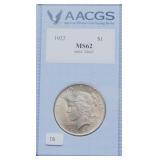 1922 AACGS MS62 PEACE DOLLAR