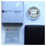 1985 PROOF CANADA SILVER DOLLAR W BOX PAPERS