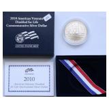 DISABLED VET SILVER DOLLAR W BOX PAPERS