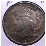 1924 PEACE DOLLAR XF