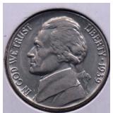 1939 JEFFERSON NICKEL CHOICE BU