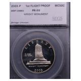 2003 SEGS PF69 WRIGHT BROS HALF DOLLAR