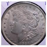 1921 MORGAN DOLLAR AU