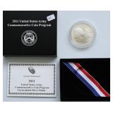 US ARMY SILVER DOLLAR W BOX PAPERS