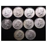 10 40 % SILVER HALF DOLLARS