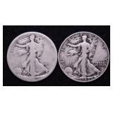 TWO WALKING HALF DOLLARS