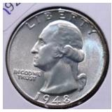 1948 CHOICE BU WASHINGTON QUARTER