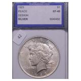 1923 IGS XF 40 PEACE DOLLAR