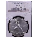 1992 D NGC MS69 OLYMPIC SILVER DOLLAR