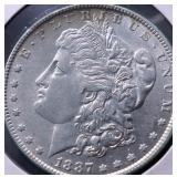1887 MORGAN DOLLAR AU