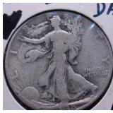1938 D WALLKING HALF DOLLAR VG