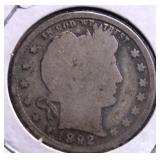 1892 BARBER QUARTER G