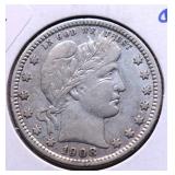 1908 O BARBER QUARTER XF
