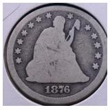 1876 CC SEATED QUARTER G