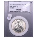 1962 PCCMS65 FRANKLIN HALF DOLLAR