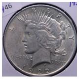1922 PEACE DOLLAR AU