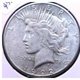 1922 S PEACE DOLLAR VF