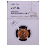 1954 S NGC MS65 RED LINCOLN CENT