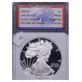 2008 W IGS PF70DC SILVER EAGLE