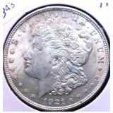 1921 MORGAN DOLLAR AU