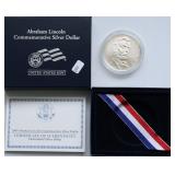LINCOLN SILVER DOLLAR W BOX PAPERS
