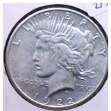 1922 S PEACE DOLLAR VF