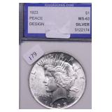 1923 IGS MS63 PEACE DOLLAR