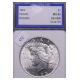 1923 PEACE DOLLAR IGS MS63