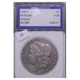 1896 S IGS F 15 MORGAN DOLLAR