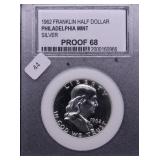 1962 PCC PF68 FRANKLIN HALF DOLLAR