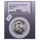 1963 D PCC MS65 FRANKLIN HALF DOLLAR