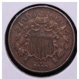 1870 TWO CENT PIECE AU DETAILS