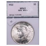 1922 PCI MS63 PEACE DOLLAR