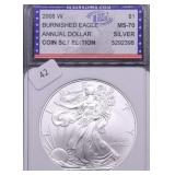 2008 W IGS MS70 SILVER EAGLE