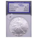 2007 W IGS MS70 SILVER EAGLE