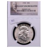 1955 NGC GEM FRANKLIN HALF DOLLAR