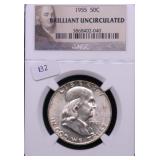 1955 NGC GEM FRANKLIN HALF DOLLAR