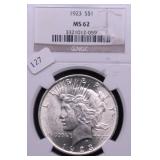 1923 NGC MS62 PEACE DOLLAR