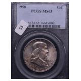 1958 PCGS MS65 FRANKLIN HALF DOLLAR